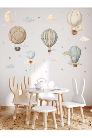 Baby Kingdom Room Duvar İçleri İçin Desenli Dekoratif Sticker'lar: Bulutlu Toplar 218267600 Bej