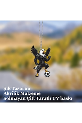 Araba Ayna Süsü, Araba Süsü, Çanta Aksesuarı - Kartal - Pleksi Malzeme, Uv Baskılı - 044 8x6 Cm