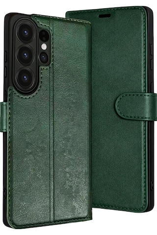 Gld-spt- Newface Samsung Uyumlu Galaxy S26 Ultra Trend S Plus Kapaklı Kılıf - Yeşil