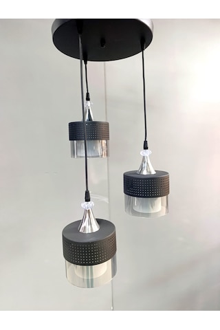 3 Lü Füme Çift Cam Lüx Sarkıt SİYAH 1.MODEL