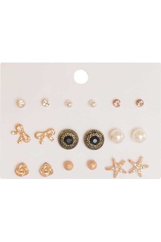 Flybuy Zarif Tasarım Tarzınızı Tamamlayın Şık Seti, Küpe İle Diğer Çift 9 Ft Çok Renkli