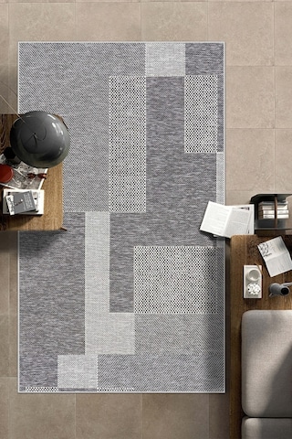 West Home Makinede Yıkanabilir Kaymaz Taban Leke Tutmaz Gri Salon Halısı Mutfak Halısı Ve Yolluk Wh 593 Grey Yolluk