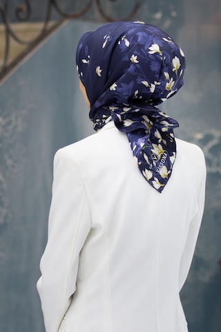 Vissona Twill İpek Eşarp Lacivert - Yağ Yeşili