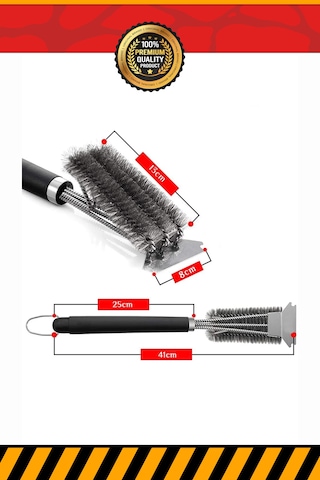 Kohlen Mangal Izgara Barbekü Temizleme Fırçası Kazıyıcı - 41 Cm,