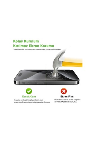 Apple Uyumlu iPhone 17 Pro Max İle Uyumlu Temperli Ekran Koruma Hızlı Kolay Uygulama Aparatlı Kıt Box Çizilmez 9h Glass Full Co