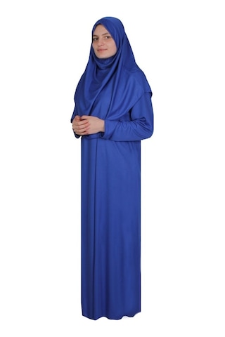 Zehranaz Namaz Elbisesi Saks Mavisi Fermuarsız Namaz Elbisesi (545585341) Saks