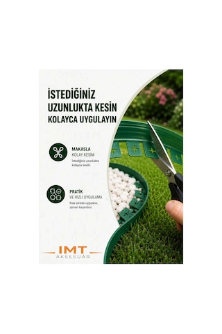 Esnek Pvc Çim Ayırıcı Bahçe Peysaj Düzenleyici 5 Metre Yeşil Çim Sınırlayıcı Esnek Plastik Taş Toprak Ayraç Bariyer Peyzaj Bordürü