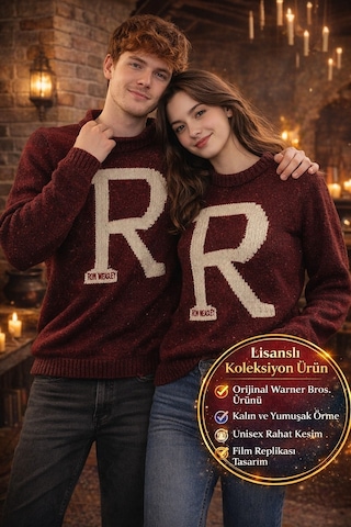 Harry Potter Ron Weasley Kazak Lisanslı Bordo R Harfli Unisex Koleksiyon Ürün - Xs Beden