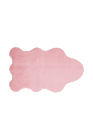 Pembe Rengi Yumuşak Dokulu Uzun Tüylü Yıkanabilir Halı