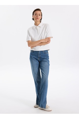 Fabrika İndigo Kadın %100 Pamuk Straight Denim Pantolon F5wl-pnt0190