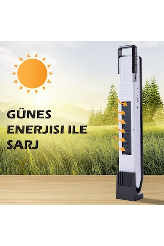 Powermaster T2 58 Ledli Şarjlı Solar Güneş Enerjili Ve Powerbank Özellikli Işıldak Kamp Lambası Aydınlatma