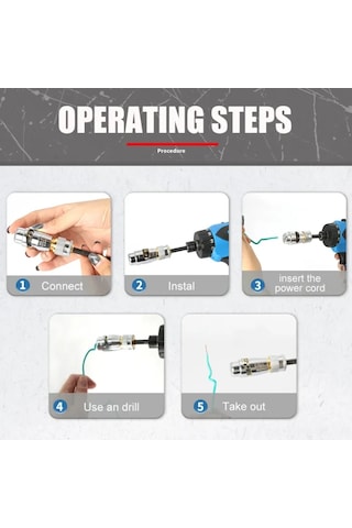 Yaleker Elektrikçi Elektrikli Tel Soyucu + Is36391b Sarıcı, Fırçalarla Uyumlu, Hızlı Ve Kolay 2.5mm² Kabloları Soyma Aracı