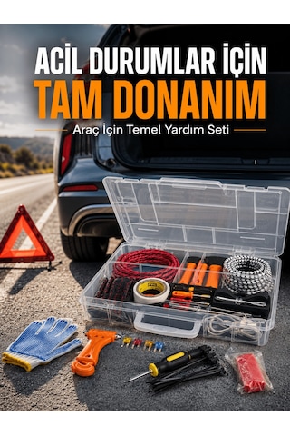 27 Parça Profesyonel Oto Acil Durum Ve Araç Yardım Ekipman Seti T