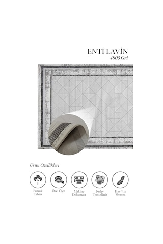 Lavin 4805 Gri Halı - Çerçeveli E Oturma Odası Halısı
