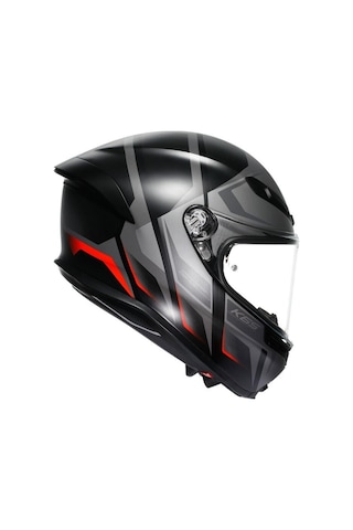 Agv K1 E2206 Lyzard Matt Siyah Gri Kırmızı Motosiklet Kaskı