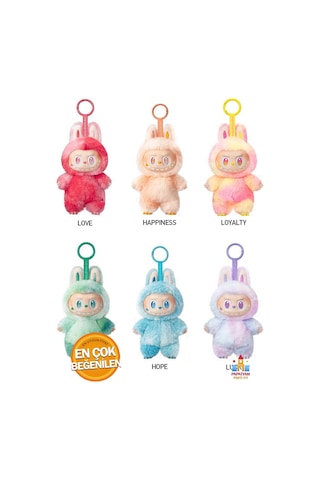 Renkli Labubu Oyuncak Anahtarlık - Sürpriz Labubu Figür Peluş - Labubu Peluş Anahtarlık