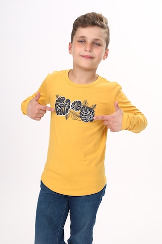 Toontoy Kids Toontoy Erkek Çocuk Baskılı Tişört Hardal