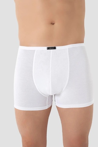 Floranova Dokunmatik Düz Tasarım Yazlık Giyim Erkek İnce Bel Lastikli Bambu Boxer Beyaz 5'li Paket