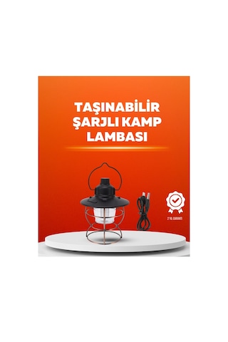 4 Fonksiyonlu Dekoratif Kamp Lambası - Tungsten Ampul Usb Çıkışlı Çok Renkli
