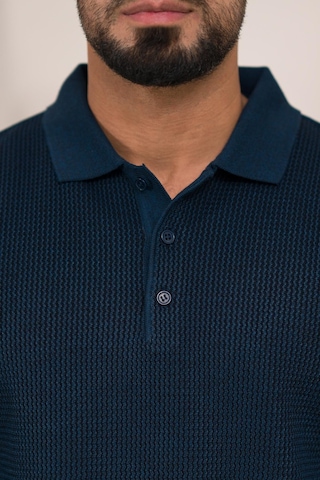 Woolen World Polo Yaka Armürlü Yünlü Erkek Triko Kazak Lacivert