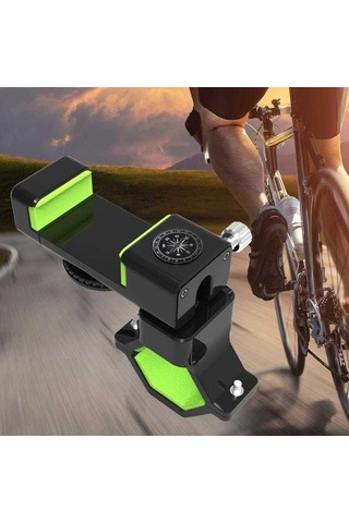 Bisiklet Motosiklet Gidon Direksiyon Telefon Tutucu Pusula ve Sarsmaz Kilitleme (4-6 inç Uyumlu)
