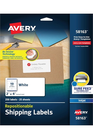Avery Mürekkep Püskürtmeli Yazıcılar Için Yeniden Konumlandırılab Diğer