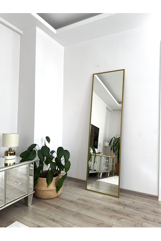Effe Gold Metal Çerçeveli Ayaklı 180x50 Boy Aynası
