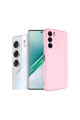 Tecno Camon 40 Pro 5G CM7 Uyumlu Silikon Kılıf - Kamera Korumalı Esnek Pastel Renk Kapak-Pembe