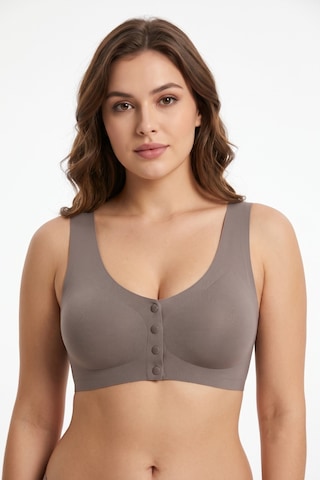 Missvera Kadın Lazer Kesim Önden Çıtçıtlı Pedli Sütyen Bgl-st05636 VİZON