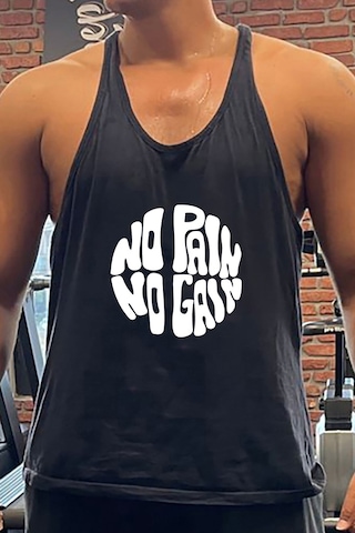 Bluu Nopain Circle Gym Fitness Tank Top Sporcu Atleti