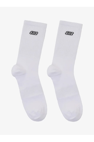 Skechers S2520318-2325 Crew 2'li Paket Athleisure Unisex Çorap Beyaz