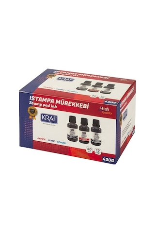 KRAF ISTAMPA MÜREKKEBİ 30CC KIRMIZI 430G (12 Adet)