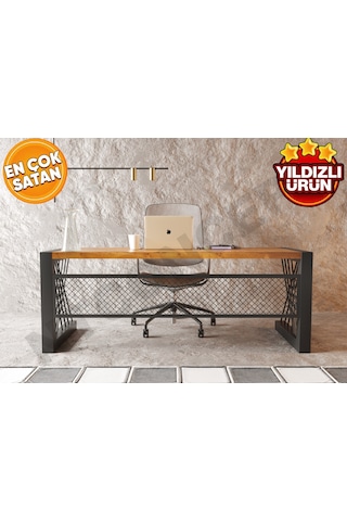 Ntconcept Alfa Açık Ceviz Renk Doğal Ahşap Çalışma Masası