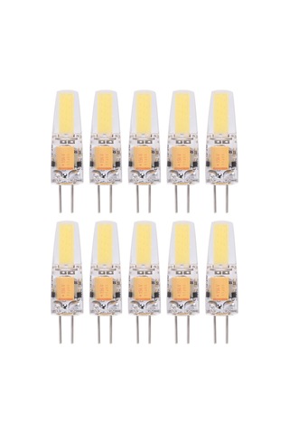 10 Adet Ac/dc12-24v G4 Cob Led Ampul Kısılamayan Silikon Ampul Sıcak Beyaz