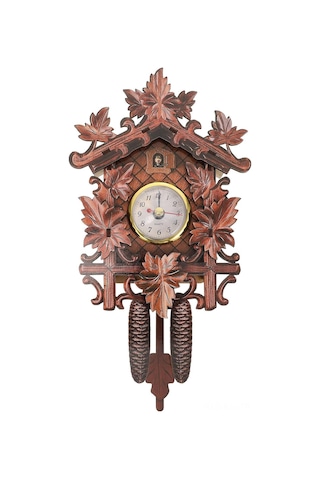 Gajeena Ahşap Dekoratif Duvar Saati - Vintage Tarz Kukuk Figürlü Ev Dekoru Stil 1 Diğer
