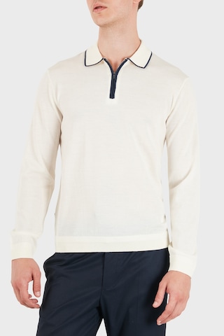 Emporio Armani Logolu % 100 Yün Yarım Fermuarlı Polo Erkek Polo Em006224 Af27805 U0003 Beyaz
