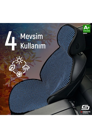 Volkswagen Passat B5 Uyumlu Koltuk Kılıfı Minder Çizgili Siyah Mavi 2+1 Ön Arka Set