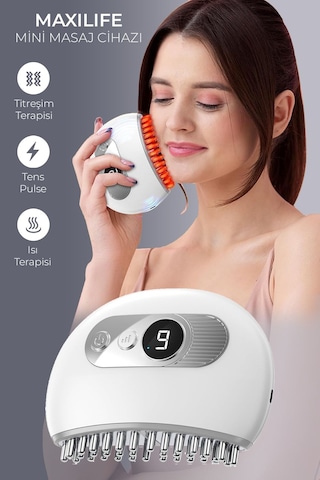 Tmj Masaj Cihazı Isı, Titreşim Ve Tens Pulse Özellikli Şarjlı Mini Masaj Aleti Beyaz