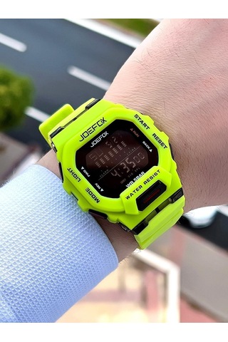 Joefox G-shock Kasa Yeşil-Siyah Digital 5 ATM Spor Kol Saati J-gs08