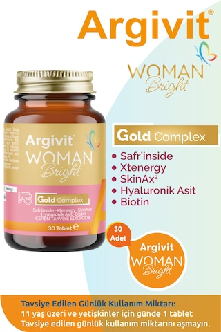 Argivit Woman Bright Tablet 30 Tablet 3'lü Paket