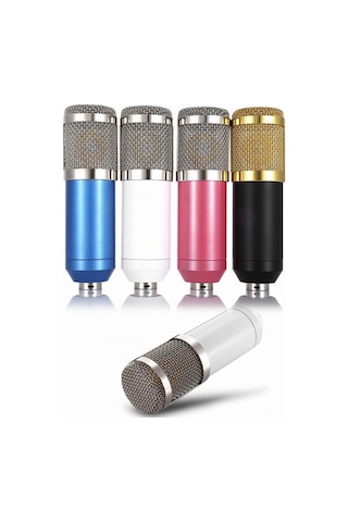 Jeemson Profesyonel Kondenser Mikrofon - Ses Kaydı Ve Ktv İçin Yüksek Hassasiyetli, Renkli Seçenekler Pembe Dahil