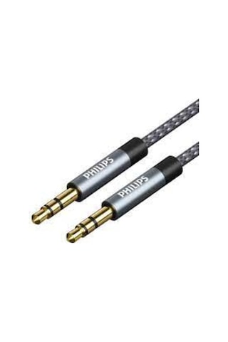 Philips Uyumlu Swr2114B Örgülü 3.5 Jack Aux Ses Kablosu Gri 1 Metre (488311859)