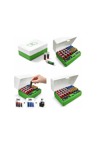 Pil Saklama Kutusu Aa Aaa 9v Pil Organizer Kutusu Düzenleyici Pil Kutusu Kapaklı Pil Box