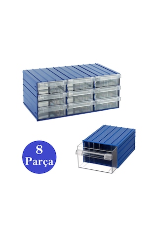 Venoa Ds50 Şeffaf Çekmeceli Avadanlık Parça Kutusu 8 Parça 140x230x95 Mm