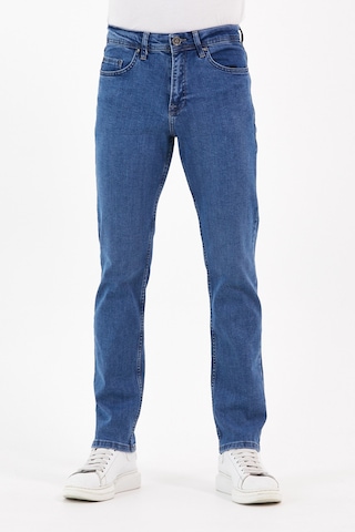 Digital Jeans Normal Kesim Fermuarlı Geniş Paça Yüksek Be Orta Mavi Açık Gri