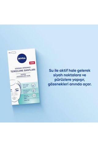 Nıvea Siyah Nokta Temizleyici Burun T-bant, Gözenek Arındırıcı, Derinlemesine Temizlik, Limon Özü, 4 Adet 10