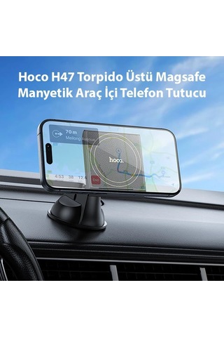 Hoco H47 Torpido Üstü Magsafe Manyetik Araç İçi Telefon Tutucu- 5775 Siyah