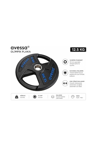 Delux Serisi Güç Fitness Donanım Op-12,5 Olimpik Plaka 12,5 Kg