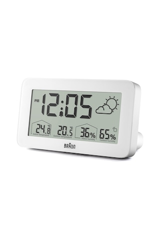 Braun Bc13wp Beyaz Dijital Hava Durumu Alarmlı Masa Saati Brn.bc13wp