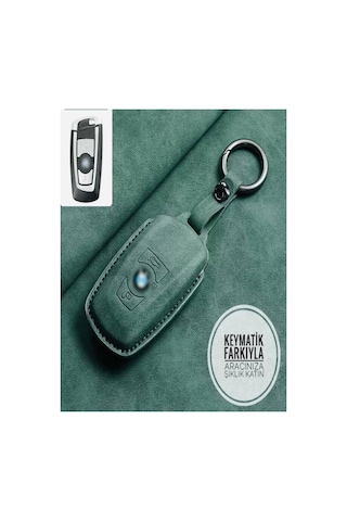 Bmw 1 Seri,3seri,5seri,f01,f10,f20,,f30 Vb.smart Deri Anahtar Kılıfı 1.kalite - Yeşil